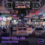 5 Channel Dash Cam 360°Wide Angle Dash Camera for Cars 1080P with Loop Recording Night Vision Reversing Help 3.16-inch Dash Cam Front and Rear