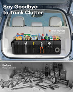 Trunk Organizer, Sturdy Foldable with Cooler for Car & SUV, 3 Compartments, Black, 31.5” x 12.6” x 10.6”