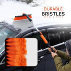 31" to 37” Extendable Snow Brush for Car and Ice Scrapers for Car Windshield, 360° Rotation Brush Head Snow Broom for Truck and SUVs with Ergonomic Foam Grip