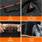 Dog Car Seat Cover for Back Seat, Scratch-Resistant Nonslip Hammock with Side Flaps and Seatbelt Openings for Cars, SUVs, and Trucks, Black