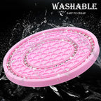 4PCS Bling Crystal Rhinestone Cup Holder Coaster, 2.75 inch Soft Silicone Anti-Slip Shockproof, Car Cup Holder Insert Coasters, Universal Car Interior Accessories for Women (Pink & White)