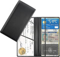 Car Registration and Insurance Holder,PU Leather Car Glove Box Organizer Car Document Holder for ID,Driver's License (Carbon Fiber Black)