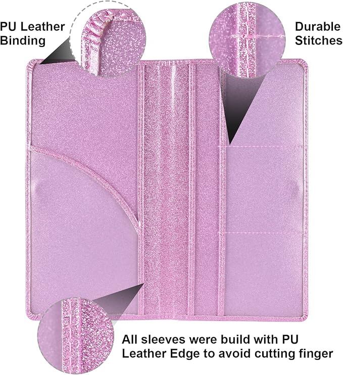 Car Registration and Insurance Holder, Car Accessories Vehicle Glove Box Car Organizer Men Women Wallet Case with Magnetic Shut for Cards, Essential Document, Driver License, Bling Pink