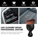 2 PCS Car Detailing Brush, Curved Soft Bristles Auto Removal Dust Collectors, Universal Vehicle Dashboard, Air Conditioner Vents etc Interior Cleaning Tool Accessories (Dark Brown)