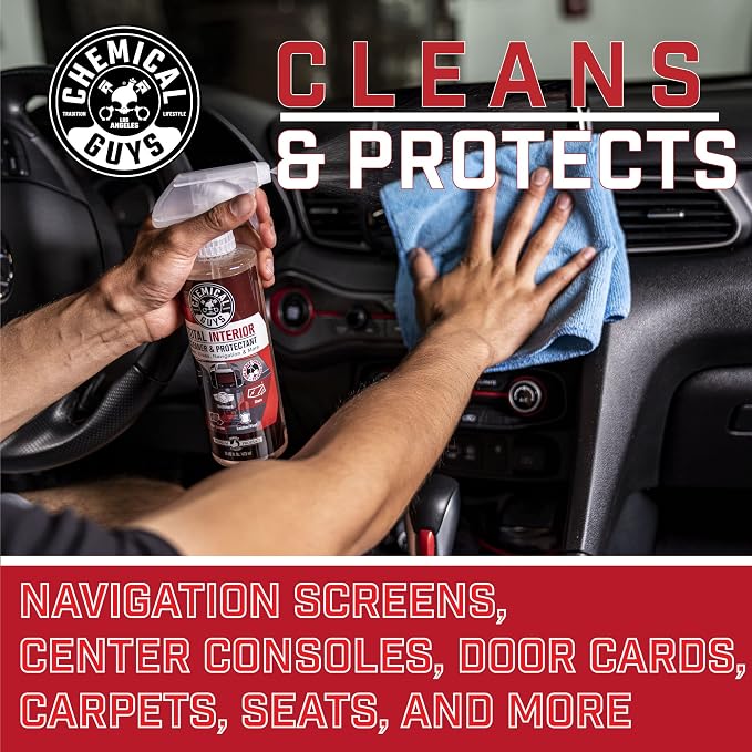 SPI22516 Total Interior Cleaner & Protectant (Safe on Dash, Leather, Vinyl, Plastics, Trim, Glass, Fabric & More), 16 Fl Oz (Pack of 2) (Black Cherry Scent)