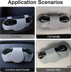 KINIVA Sunglasses Holder for Car Visor Leather Glasses Case with Clips for Car Visor Automotive Interior Visor Accessories Apply to All Car Models (09 Grey)