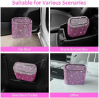 Car Trash Can with Lid, Mini Auto Dustbin Garbage Can, Car Accessories for Interior, Vehicle Can Garbage Bin with 30pcs Trash Bags, Multipurpose Organizers for Home, Office, Cars, SUV, Truck