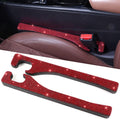 Bling Red Car Seat Gap Filler, 2 Pack Car Abyss Blocker Universal Fit for Car SUV Truck, Handmade Crystal Rhinestone Diamond Red Bling Car Accessories for Women(Red)