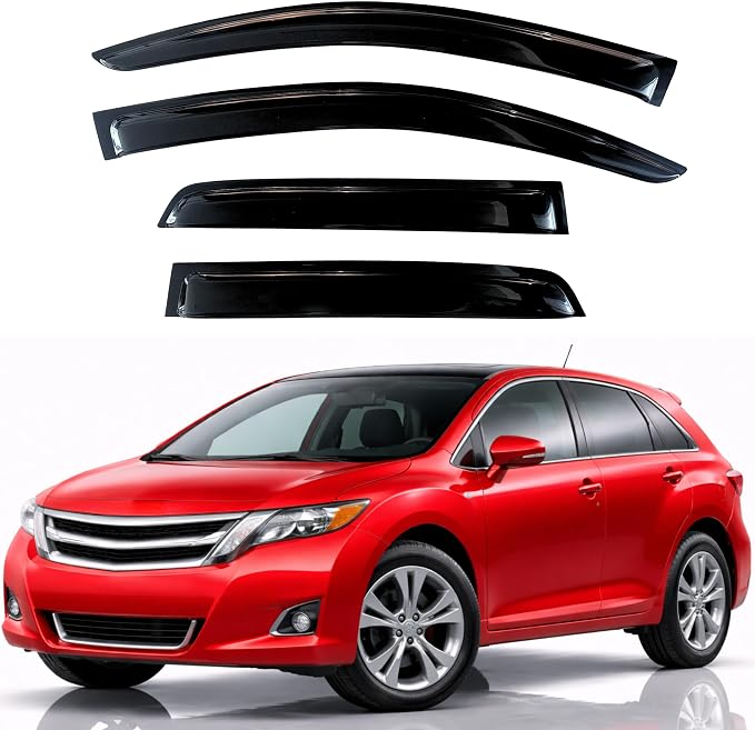 KPY Rain Guards Fit for 2009-2016 Toyota Venza, Out-Channel Window Visors Vent Wind Deflectors 4PC, Car Accessories for 09-16 Venza