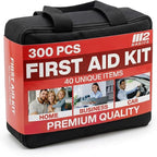 300 Piece Premium First Aid Kit w/Durable Bag for Home, Business | Office, Workplace, Car, Garage, Kitchen, Family, Classroom, Jobsite, Warehouse, School, Vehicle And Emergency Preparedness