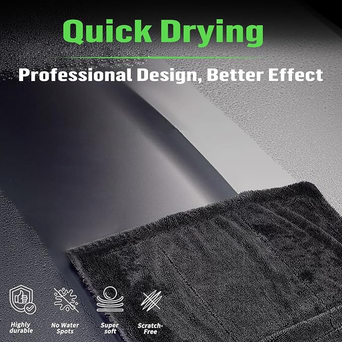 Bath Shower Cleaning Cloths, Premium Car Drying Towel | Ultra Absorbent Twisted-Loop Design| Microfiber Towel for Car, Shower Cabin, Household