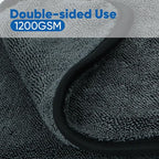 Professional Car Drying Towel (36"x 24") with Twisted-Loop Technology, 1200GSM for a Streak-Free Finish – Microfiber Towels for Cars, Trucks, SUVs, RVs and Motorcycles