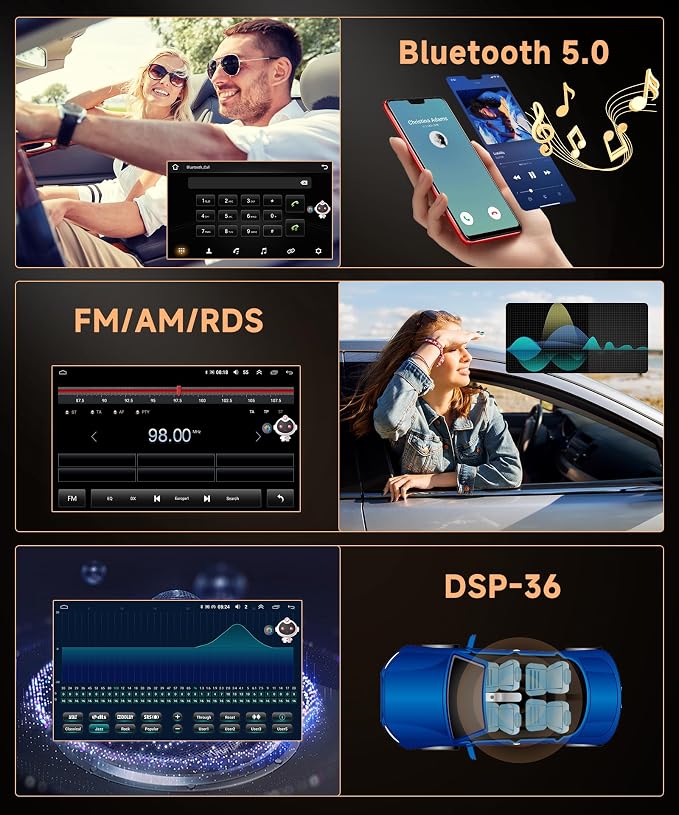 8Core 8G+128G for Toyota Corolla 2009-2013 Android 15 Car Stereo Carplay Android Auto, 9 Inch QLED capacitive Screen with Bluetooth 5.0 FM/AM/RDS DSP-36 GPS WiFi Mirror Link Backup Camera
