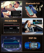 8Core 8G+128G for Toyota Corolla 2009-2013 Android 15 Car Stereo Carplay Android Auto, 9 Inch QLED capacitive Screen with Bluetooth 5.0 FM/AM/RDS DSP-36 GPS WiFi Mirror Link Backup Camera