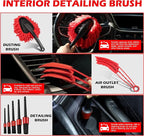 25Pcs Car Detailing Kit with Drill Brushes, Car Cleaning Kit for Interior Exterior, Wheel & Tire Brushes, Polishing Pads for Waxing, Auto Detailing Tools – Gift for Men Dad (25PCS)