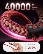 USB C to USB C Cable 60W [2Pack 3FT], USB Type C Fast Charging Cable for Car Durable Braided iPhone USB-C Cable USBC to USBC Cord for iPhone 17/16/15/Pro Max/Plus, Samsung Galaxy S23 and More-Red