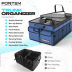 Trunk Organizer with Cooler For SUV Car Trunk, Foldable Storage, Car Accessories for Women Men, Collapsible Bag, 600D Oxford, Non Slip Bottom, Straps, Soft Cover (105L)