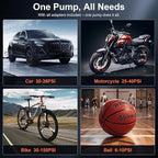 CAP02 Tire Inflator Portable Air Compressor, Fast Inflation Bike Pump with Digital Pressure Gauge and LED Light, 150PSI Portable Air Pump for Car Tires, Motorcycle, Bike, Ball