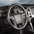 Car Steering Wheel Cover Large-Size for F150 F250 F350 Ram 4Runner Tacoma Tundra Range Rover with 15 1/2"-16" Outer Diameter Leather with Carbon Fiber Pattern Black