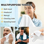 White Dual-Sided Microfiber Face Towels, 3pcs 16"x16" Ultra Absorbent Quick Dry Hair Towels, Exfoliating Face Cloths for Dead Skin, Makeup Remover & Sensitive Skin, Lint-Free Reusable Cleansing Cloths
