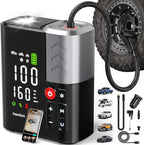 Tire Inflator Portable Air Compressor, 7X Faster Air Pump with APP, 160PSI 48LPM Electric Tire Pump with 10400mAh Battery, 45W Faster Charging, Tire Inflator for Car SUV Pickup RV MPV Truck