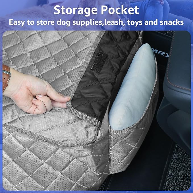 Front Seat Cover 2 Pack, Full Protection Dog Car Seat Cover with Side Flaps, Nonslip Scratchproof Captain Chair Seat Cover Fits for Cars, Trucks, SUVs, Jeep (Gray)