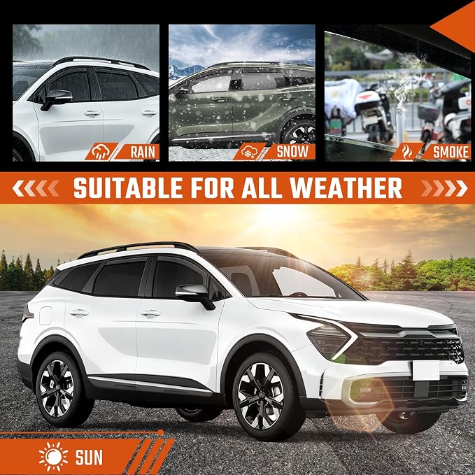 in-Channel Rain Guards Fit for Kia Sportage 2023 2024 2025 2026, Durable Side Windows Rain Guard Wind Deflectors 2023-2026 Sportage Rain Guard Black 4 PCS
