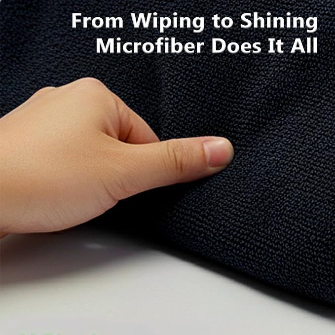 Black Microfiber Cleaning Towels, 36-Pack Dual-Sided Ultra Soft Plush Washcloth, Professional Grade Premium Microfiber Detailing Cleaning Cloths, Car, Household and Commercial (Black, 16" x 16")