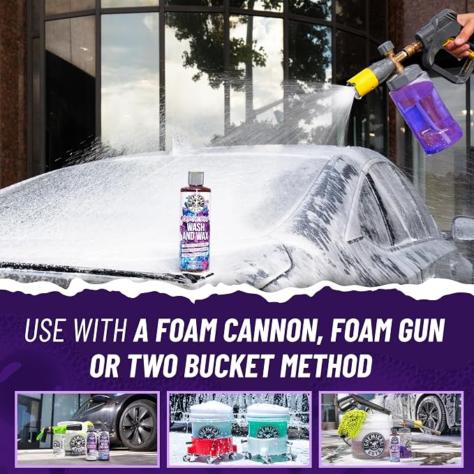 Extreme Bodywash & Wax Foaming Car Wash Soap - Soap for Foam Cannons, Foam Guns, or Bucket Washes for Cars, Trucks, Motorcycles, RVs, and More, Grape Scent - 16 oz