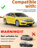 6-PCS Low Profile Window Rain Guards Fit for Honda Civic Sedan 2016-2021 Rain Guard Window Deflectors Extra-Thick Side Window Visors Vent Shades Tape-on Vent Visors Car Accessories