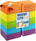 Microfiber Cleaning Cloth 11.5" x 11.5" 50 Pack - Edgeless Microfiber Towels for Cars, Cleaning Rags, Lint Free Car Microfiber Towel, Reusable Cleaning Cloths (Multicolor)