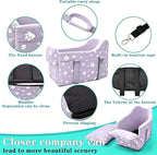 Center Console Dog Car Seat for Medium Dogs - Portable Dogs Armrest Booster Seat, Anti-Collapse Pet Car Seat with Soft Cushion Safety Belt, Support Pet Up to 21lbs (Purple)