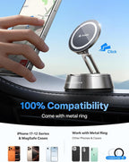 2026 Upgrade for Magsafe Car Mount [Strongest Suction & Magnet] Vacuum Magnetic Phone Holder for Car 360° Adjustable Car Cell Phone Holder Mount for iPhone 17 Pro Max 16/15/14/13/12