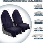 Car Seat Towel Cover, 2pcs Universal Front Seat Protector for Cars, SUVs and Trucks, Sweat Towel Car Seat Cover for Gym, Yoga, Swimming, Pets and Family Travel