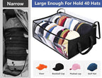 Wide Hat Storage for Baseball Caps, Large Capacity Hat Organizer for Closet Cap Holder Holds up to 40 Snapbacks, Black