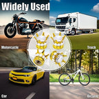 4PCS Crown Bling Tire Stem Valve Caps, Crystal Diamond Car Wheel Tire Valve Caps Universal Copper Core Stem Covers for Cars, SUV, Trucks, Bikes, Motorcycles, Bicycles (Gold & Silver)