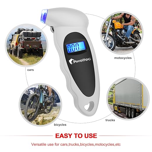 Digital Tire Pressure Gauge,Accurate Cars Air Gauge 150 PSI,Silver | 0-150PSI Calibrated,Accurate in 0.1 Increments,4 Measurement Units,Backlight LCD&Nozzle Light,for Everyday Vehicles
