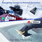 RELF 2-in-1 Snow Brush and Ice Scraper - Extendable & Durable for Car Windshield and Roof Cleaning