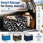 Mushroom Car Trunk Organizer,20L Collapsible Auto Storage Basket with Handles, Waterproof Reusable Shopping Grocery Bags for SUV, Truck,Mushrooms Cars Boot Organizer Gifts for Women Men Drivers