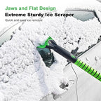 56 Inch Truck Snow Brush Scraper Long Handle, Heavy Duty Extendable Snow Broom for SUV, Windshield Ice Scraper with Foam Grip for Car Automobile Vehicle Window - Green