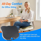 Car Seat Cushion for Driving, Wedge Driver Seat Cushion for Car | Memory Foam Car Seat Cushion for Long Driving, Car Cushion for Height, Non-Slip Base for Driver, Trucks, Office Chairs, Black