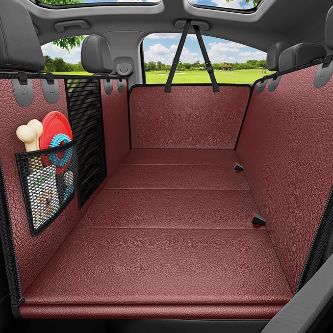 Dog Car Seat Cover for Pets 100% Waterproof Seat Cover Hammock 600D Heavy Duty Scratch Proof Nonslip Durable Soft Back Seat Covers for Cars Trucks and SUVs