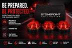 Emergency LED Road Flare Kit Set of 3 LED Bright Roadside Beacons with Magnetic Base Flashing or Steady Red Lights Includes Storage Bag