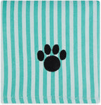 Pet Grooming Towel Collection Absorbent Microfiber X-Large, 41x23.5, Striped Aqua (Pack of 12)
