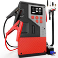 Portable Car Jump Starter with Air Compressor for Emergencies, | 3000A Peak and 150 PSI Max,for 12L Gas & 10L Diesel Engines,LCD Display,LED Light