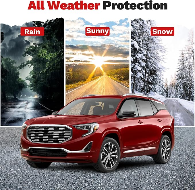 Terrain Rain Guards - Window Visors for GMC Terrain 2018-2024, Outside-Mount Tape-On Side Window Wind Deflectors for GMC Terrain Accessories, Vent Visors Shades Rainproof Black 4PCS