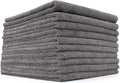 The Miner - Professional Metal Polishing Microfiber Towels for Cars; Safe on High-End Wheels and Soft Metals, 70/30 Blend, Dual-Pile, 365GSM, 16in x 16in, Grey (10-Pack)