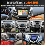 Linux Car Radio for Hyundai Elantra 2014 2015 2016 Fast Boot Stereo with Wireless Carplay Android Auto, 9 Inch Touch Screen Built-in Bluetooth SWC MirrorLink Backup Camera MIC