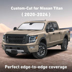 Windshield Sunshade Compatible for Nissan Titan 2020-2022 2023 2024, Sun Visor for Front Windshield & Window Sun Shade Cover, UV Heat Blocker & Protector, Car Accessories