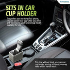 Car Phone Holder & Key Storage Expander for Cupholder - Universal Size Phone Mount for Car - Elegant Design with Easy Installation - Effortless Charging Cell Phone Holder for Car